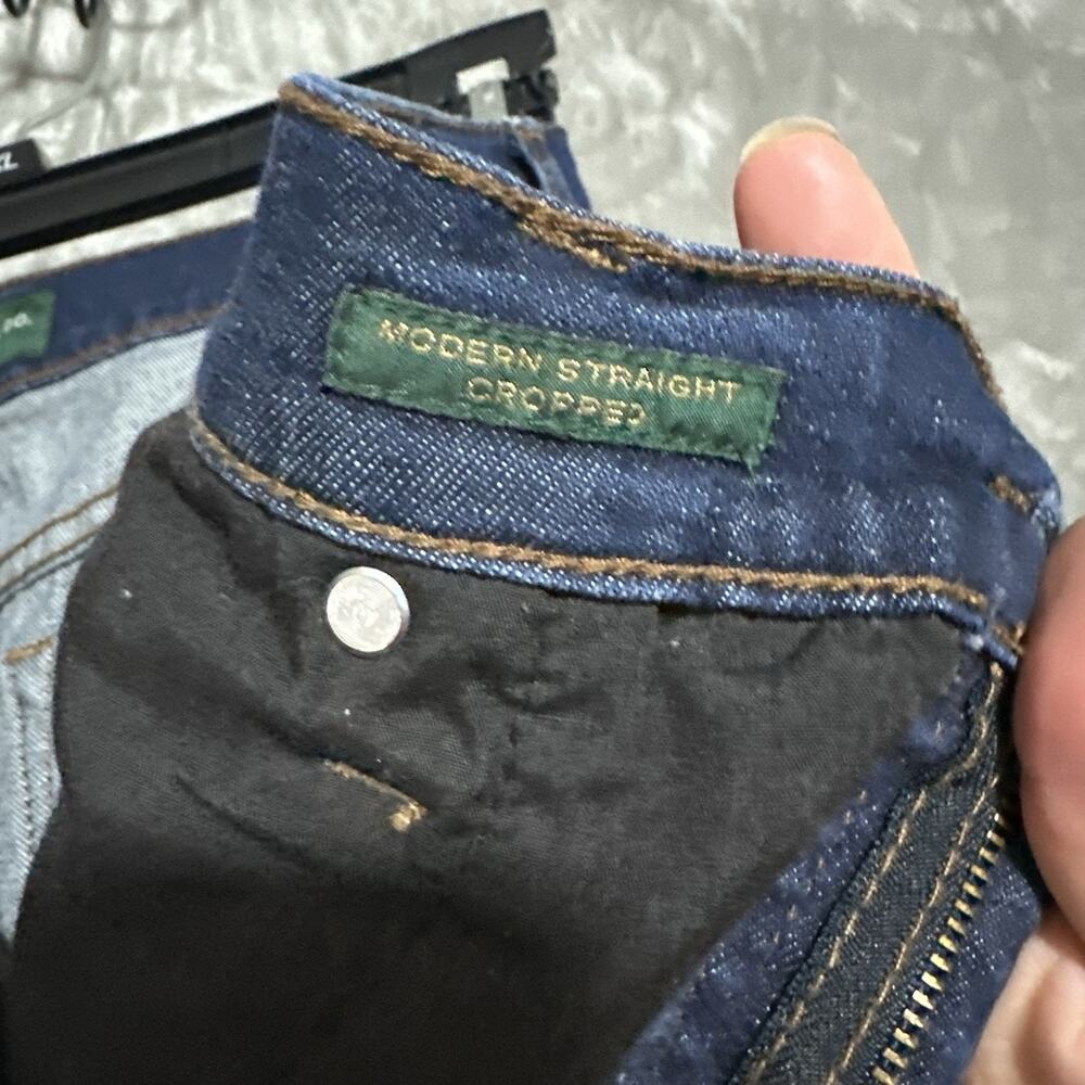 Lauren Jeans Co Womens Petite Jeans 12P Blue Dark Wash Modern Straight Cropped - Picture 6 of 10